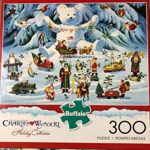 Charles Wysocki holiday collection 300 piece puzzle jingle bell teddy & friends